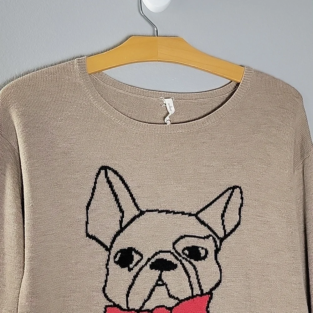 Willow & Clay Tan Sweater with Dog Design - Picture 3 of 9
